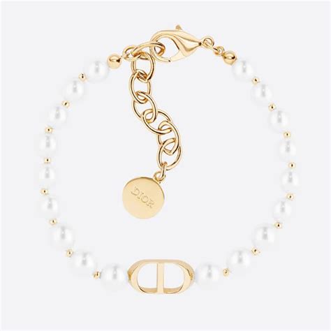 dior gold bracelet with pearl|christian dior bracelet for women.